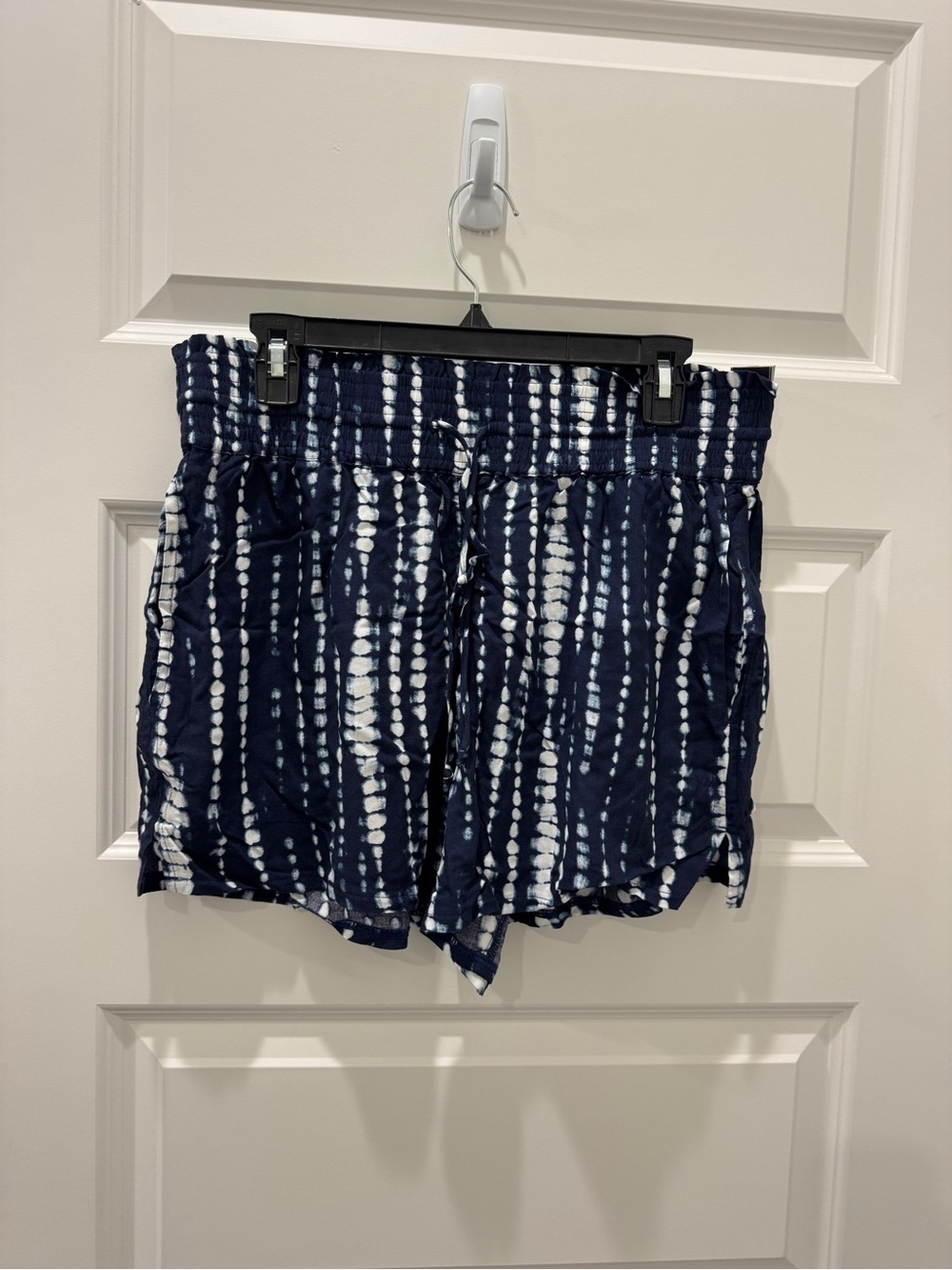 Abercrombie & Fitch Navy and White Tie-Dye High Waist Shorts